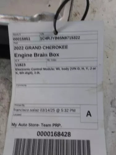 2022 Jeep Grand cherokee Electronic Contr Used OEM engine control module used OEM engine control module