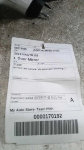2019 Lincoln Nautilus power w/o camera w/o automatic Used OEM door mirror used OEM door mirror