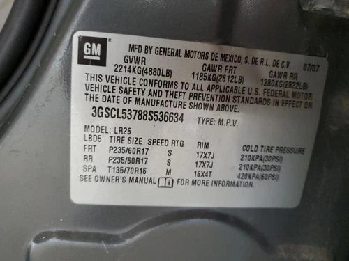 2008 Saturn Vue electric Front Left Gr Used OEM complete door assembly used OEM complete door assembly