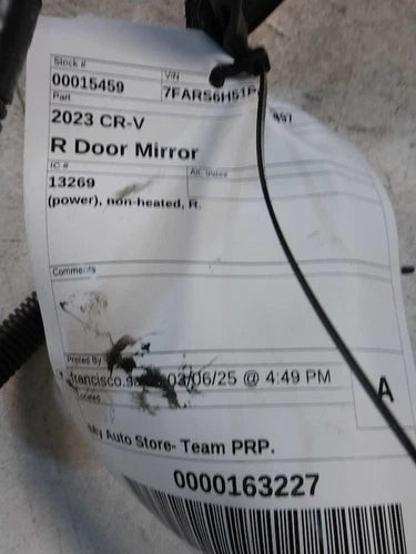 2023 Honda Cr-v power non-heated Right Used OEM door mirror used OEM door mirror