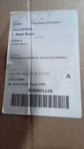 2015 Kia Optima w/solar glass Rear Used OEM complete door assembly used OEM complete door assembly