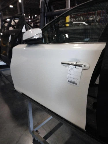 2019 Infiniti Q50 Left Front Door OEM White Used 53000 Mi Repairable used OEM complete door assembly