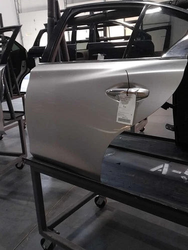 Used 2015 Infiniti Q50 Left Rear Door Silver OEM 6 Mo Warranty used OEM complete door assembly