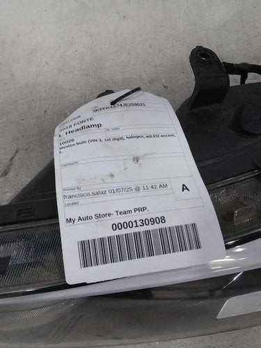 Used OEM Silver Left Headlight Assembly Kia Forte 2018 4DR OEM OEM used OEM headlight