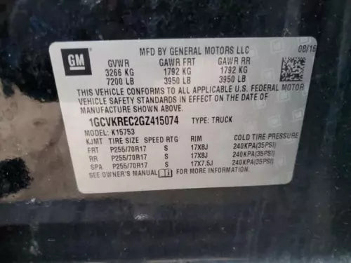 2016 Chevrolet Silverado 1500 pickup 5.3L 3.4 Used OEM axle assembly used OEM axle assembly