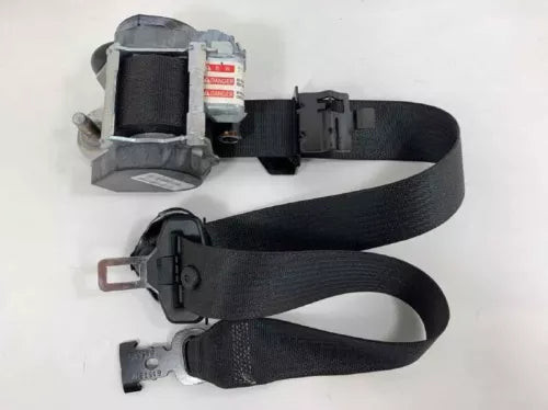 2010 Chevy Equinox Front Left Driver Seat Belt Retractor Assembly Black OEM used OEM seat belt assembly