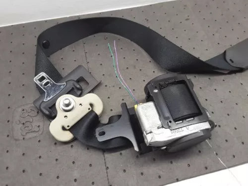 2008-2013 Nissan Rogue Front Right Passenger Side Seat Belt Retractor Black OEM used OEM seat belt assembly