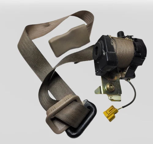 03-04 Excursion F-250 F-350 SD Crew Cab Driver Seat Belt Retractor Assembly Tan used OEM seat belt assembly