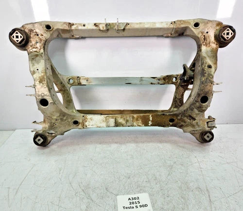 2012-2020 Tesla Model S X Rear Lower Axle Used OEM Subframe Bracket or Support 3B73E3 used OEM subframe bracket and support