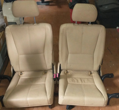 OEM Mercedes W163 ML Class 3rd third row jump seat set kit TAN BEIGE LEATHER used OEM auto part