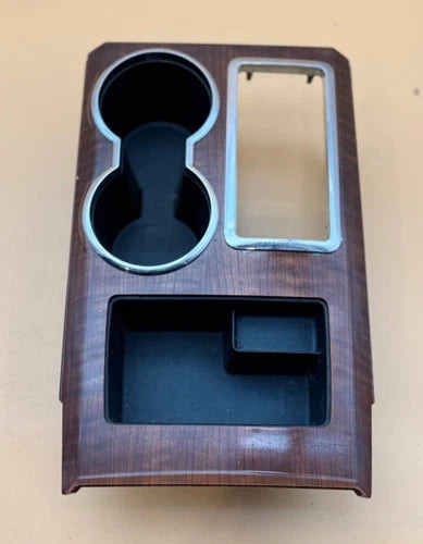 Ford F150 Floor Center Console Gear Shift Cup holder Bezel Woodgrain 09-14 used OEM center console