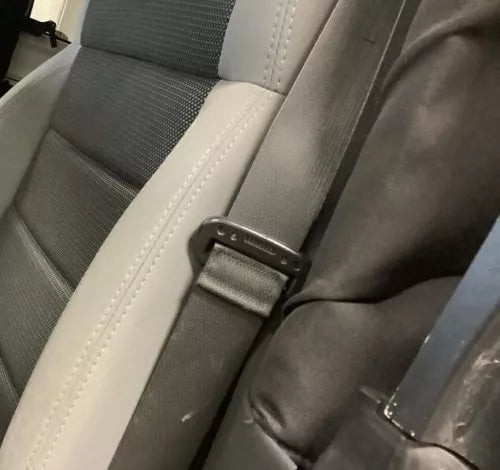 2007-2010 Jeep Wrangler 2 Door Left Driver Seat Belt Retractor Assembly Gray OEM used OEM seat belt assembly