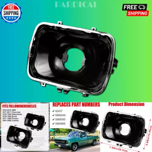2PCS Headlight Bucket Kit 5X7 Headlight Mounting Chevy Express 4500 K10 K20 K30 used OEM headlight