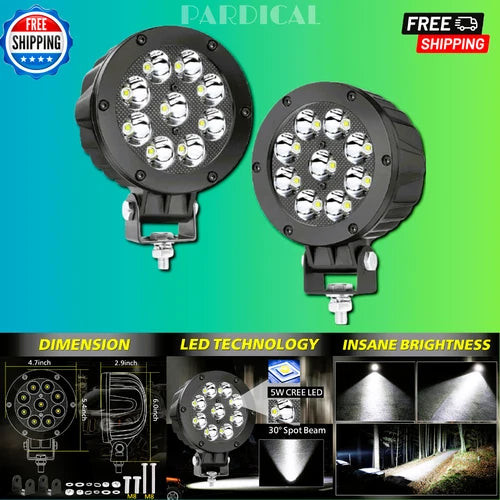 5 Inch 90W round Spot LED Lights CREE LED off Road Lights 9000LM round LED Fog L used OEM sun visor