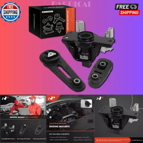 3PCS Engine Motor Mount and Torque Strut Mount for Nissan Sentra 2007-2012 L4 2. used OEM engine assembly