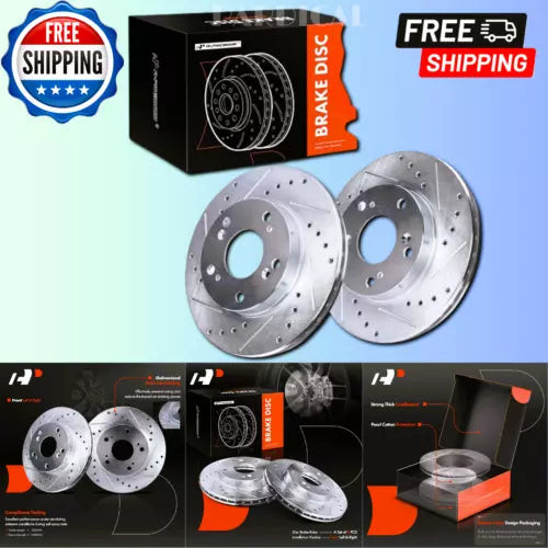 10.30 Inch (261.5Mm) Front Drilled and Slotted Disc Brake Rotors Select Honda an used OEM used OEM auto part