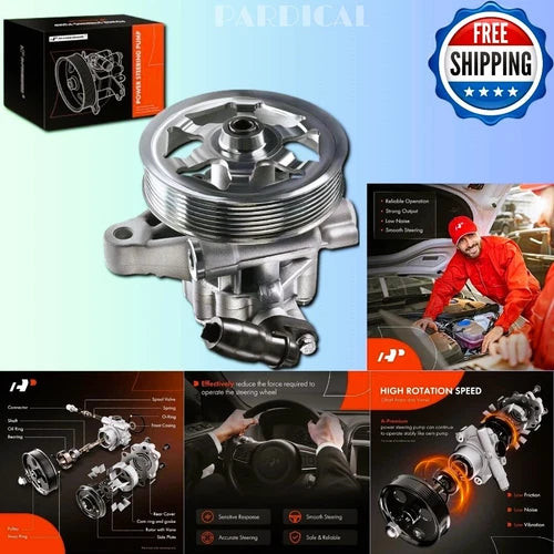 Power Steering Pump, with Pulley, Honda Accord 2008 2009 2010 2011 2012, 2.4L, R used OEM power steering pump