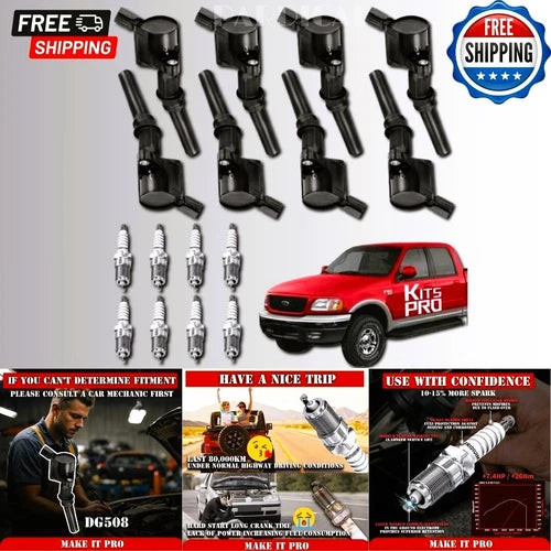 DG508 Ignition Coil Packs and Spark Plugs for 1998-2004 Ford F-150 F-250 F-350 S used OEM sun visor
