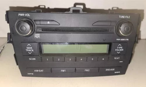 2009 2010 Toyota Corolla Satellite Radio CD Player 86120-02A90 OEM FACE# A518A0 used OEM radio or infotainment unit