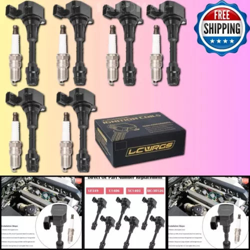 Set of 6 Ignition Coil Pack & Spark Plugs Fits for Nissan Murano Maxima Altima Q used OEM fuel pump