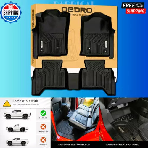 Floor Mats Fit for Toyota Tacoma Double Cab 2005-2015, TPE All Weather Custom Fi used OEM ABS pump and module