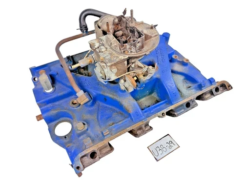 1966 Ford Galaxy 390 Fe 2BBL Carburetor C60F U3B-29 Used OEM Intake Manifold C6AE-9425-F