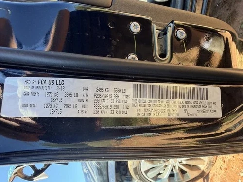 2019-2023 Jeep Cherokee Driver Steering Wheel Used OEM Airbag