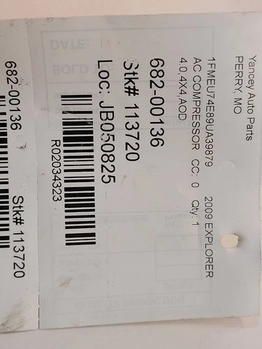 2009 Ford Explorer 6-Cyl Used OEM AC Compressor