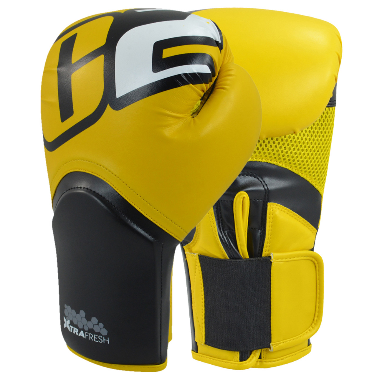 black and yellow boxing gloves