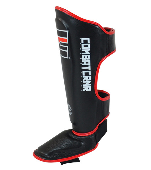 Red Muay Thai Shin Guards Kick Boxing & MMA Combat Corner