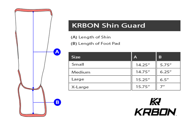 Muay Thai Shin Guards Size Chart