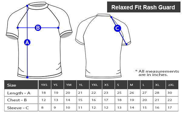 Rash Guard Size Chart