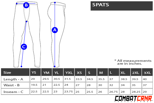 Fundamentals Compression Spats Sizing Guide - Engage®