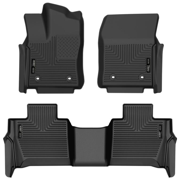Husky Liners 23-24 Toyota Sequoia WeatherBeater Front & Second Row Floor Liners - Black - 95281