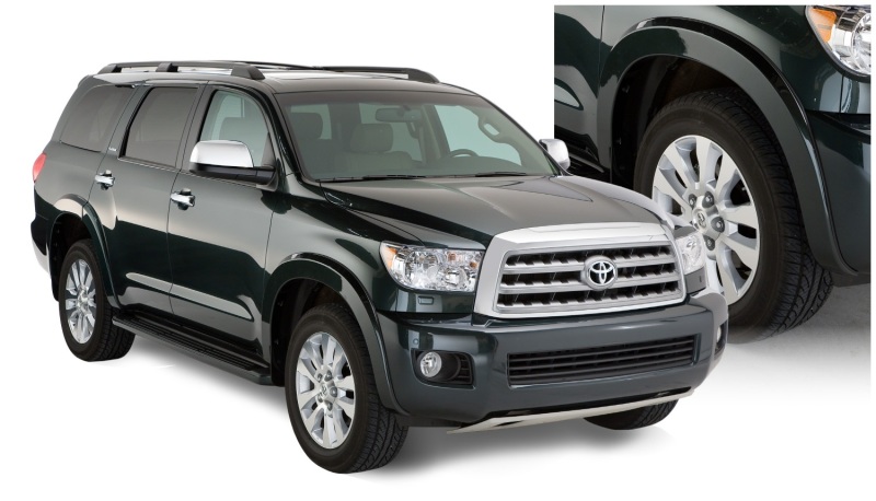 Bushwacker 08-15 Toyota Sequoia OE Style Flares 4pc Fits w/ Factory Mudflap - Black - 30912-02