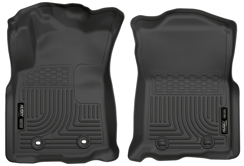 Husky Liners WeatherBeater |  2016-2017 Toyota Tacoma w/ Manual Trans | Front | Black Floor Liners - 13961