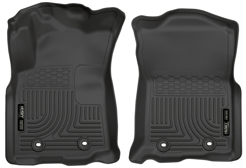 Husky Liners WeatherBeater |  2018-2023 Toyota Tacoma Double Cab w/ Standard Trans | Black Front Floor Liners - 13981