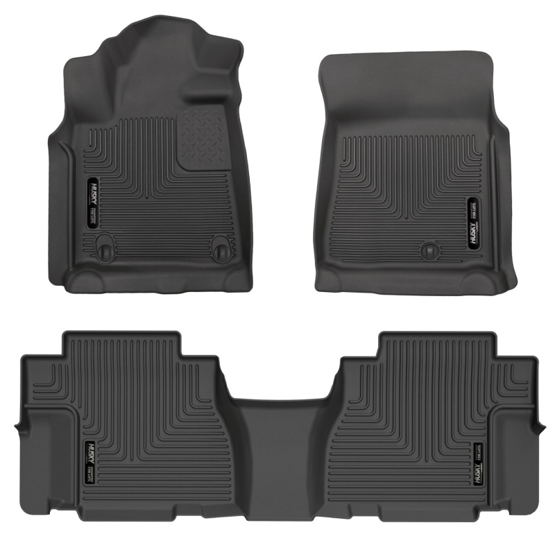 Husky Liners WeatherBeater |  2008-2011 Toyota Sequoia | Combo | Front & 2nd Row Floor Liners - Black - 95131