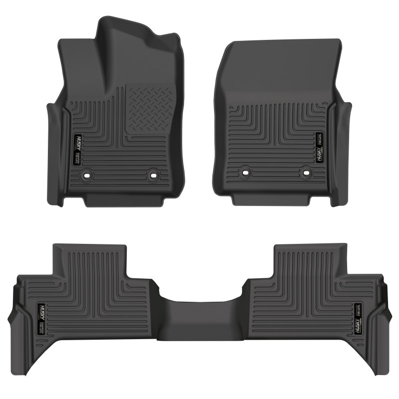 Husky Liners WeatherBeater |  2022-2023 Toyota Tundra Double Cab | Combo | Front & 2nd Row Floor Liner - Black - 99471