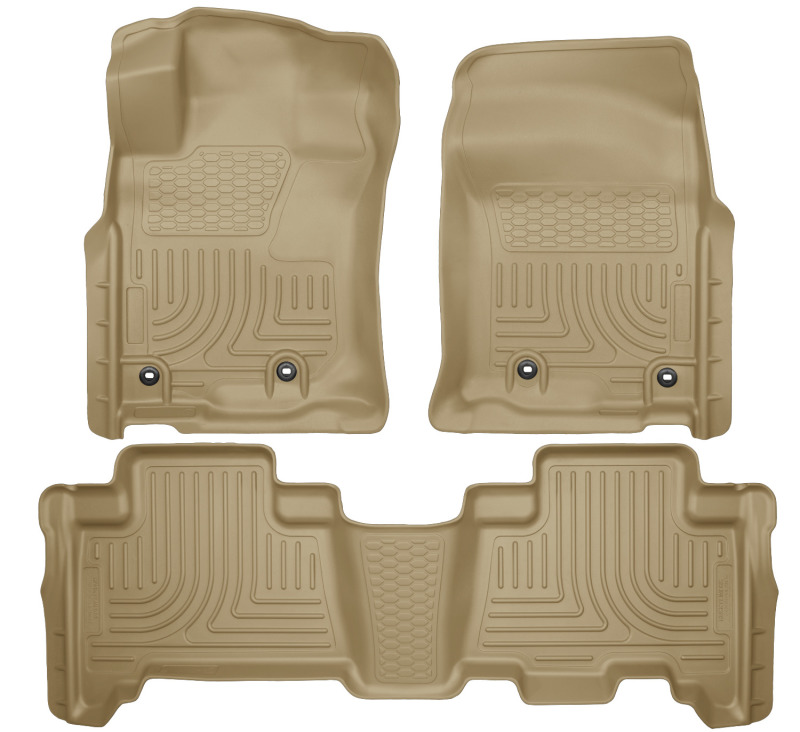 Husky Liners WeatherBeater |  2013-2023 Toyota 4Runner | Tan Front & 2nd Row Floor Liners - 99573