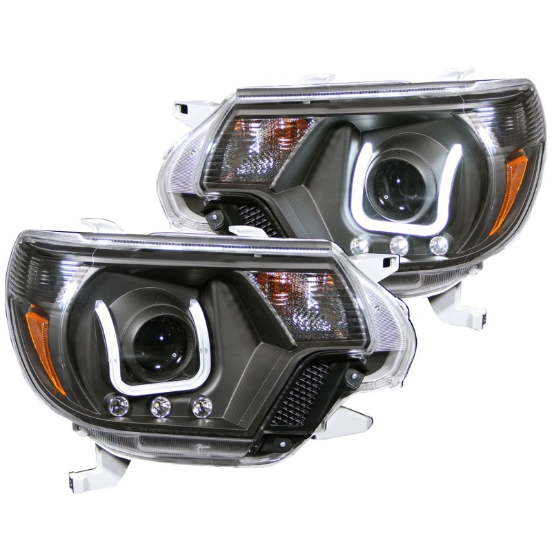ANZO 2012-2015 Toyota Tacoma | Projector LED U-Bar Headlights | Black Housing | Clear Lens - 111290