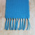 TURQUOISE Burlap Table Runner with 5 Inch Knotted Fringe TURQUOISE Burlap Table Runner with 5 Inch Knotted Fringe