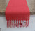 CORAL Burlap Table Runner with 5" Knotted Fringe