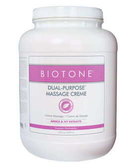 Therapists’ trusted choice for over 30 years. Dual Purpose Massage Creme provides a superior combination of the workability of oil and the absorbency of a lotion.  This ideal lubricant meets the texture requirements for a variety of massage modalities ranging from high glide circulatory to slow deep tissue techniques.  Extra rich consistency will not spill on carpets and washes out easily from linens and clothing. The botanical qualities of Arnica Extract and Ivy Extract are the first choice for relief and provide added skin health and wellness benefits. Leaves skin soft and smooth without any residue.