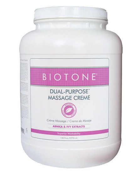 Therapists’ trusted choice for over 30 years. Dual Purpose Massage Creme provides a superior combination of the workability of oil and the absorbency of a lotion.  This ideal lubricant meets the texture requirements for a variety of massage modalities ranging from high glide circulatory to slow deep tissue techniques.  Extra rich consistency will not spill on carpets and washes out easily from linens and clothing. The botanical qualities of Arnica Extract and Ivy Extract are the first choice for relief and provide added skin health and wellness benefits. Leaves skin soft and smooth without any residue.