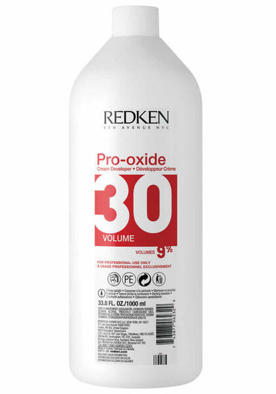 WHAT IT IS
Pro-oxide Cream Developer is the dedicated developer for Redken's haircolor lines:

 

• Color Fusion

• Color Gels Lacquers

• SEQ Cover Plus

• SEQ Cream

• Freehand Lightener

• Blonde Dimensions

• Flash Lift

• Up to 7

• Blonde Idol High Lift

 

It mixes haircolor to an ideal consistency for controlled and precise applications. It is available in 10(3%), 20(6%), 30(9%) and 40(12%) volume.

WHAT IT DOES
• Color Fusion mixes in a 1:1 ration with 10, 20, 30 or 40 vol.
• Pro-oxide Cream Developer for up to 4 levels of lift.
• Process at room temperature for 35-45 minutes.

WHAT ELSE YOU NEED TO KNOW
No other developer may be substituted for Pro-oxide Cream Developer. To do so would cause unpredictable results.