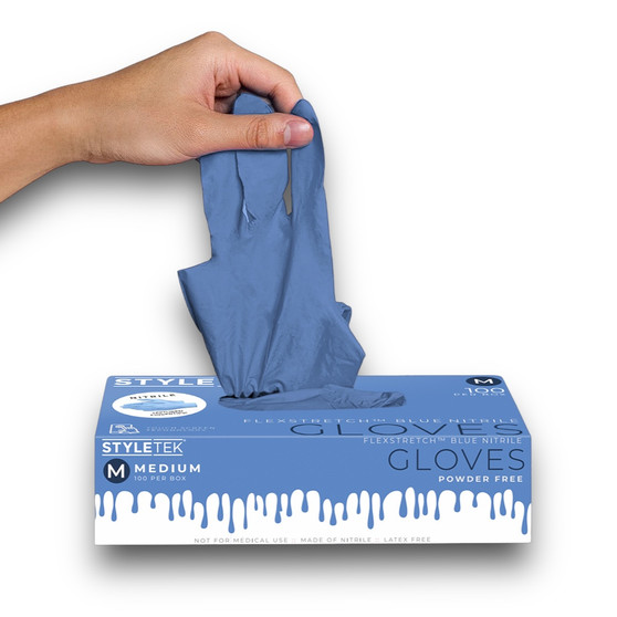 Deluxe Touch Blue Nitrile Gloves - 100 ct