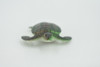 Sea Turtle, Rubber, Hand Painted, Turtle Design, Realistic Figure, Educational, Figure, Lifelike, Model, Figurine, Replica, Gift,      2"     F591 B35