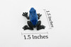 Frog, Blue and Black Poison Dart Frog, Rubber Toy, Realistic, Rainforest, Figure, Model, Replica, Kids, Educational, Gift,      1 1/2"      F7010 B33