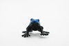 Frog, Blue and Black Poison Dart Frog, Rubber Toy, Realistic, Rainforest, Figure, Model, Replica, Kids, Educational, Gift,      1 1/2"      F7010 B33